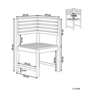Beliani Gartenstuhl aus Akazienholz Skandinavisch TREIA  