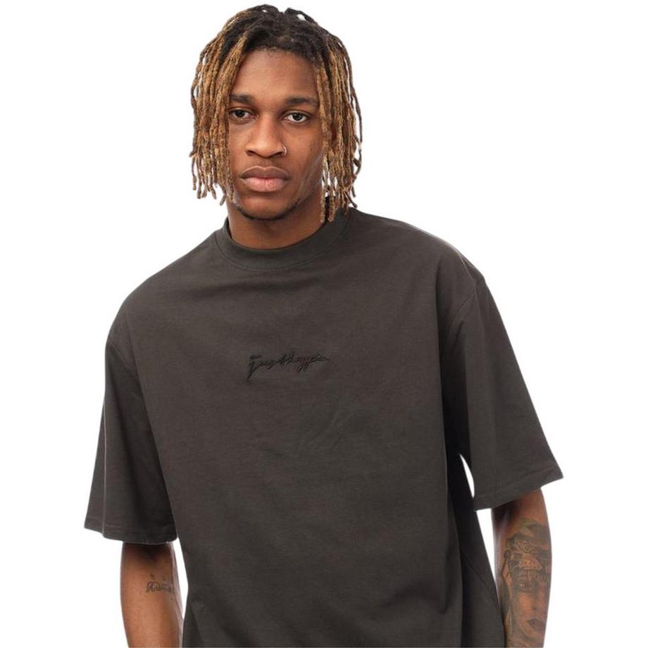 hype T-Shirt Oversize avec Logo Brodé  