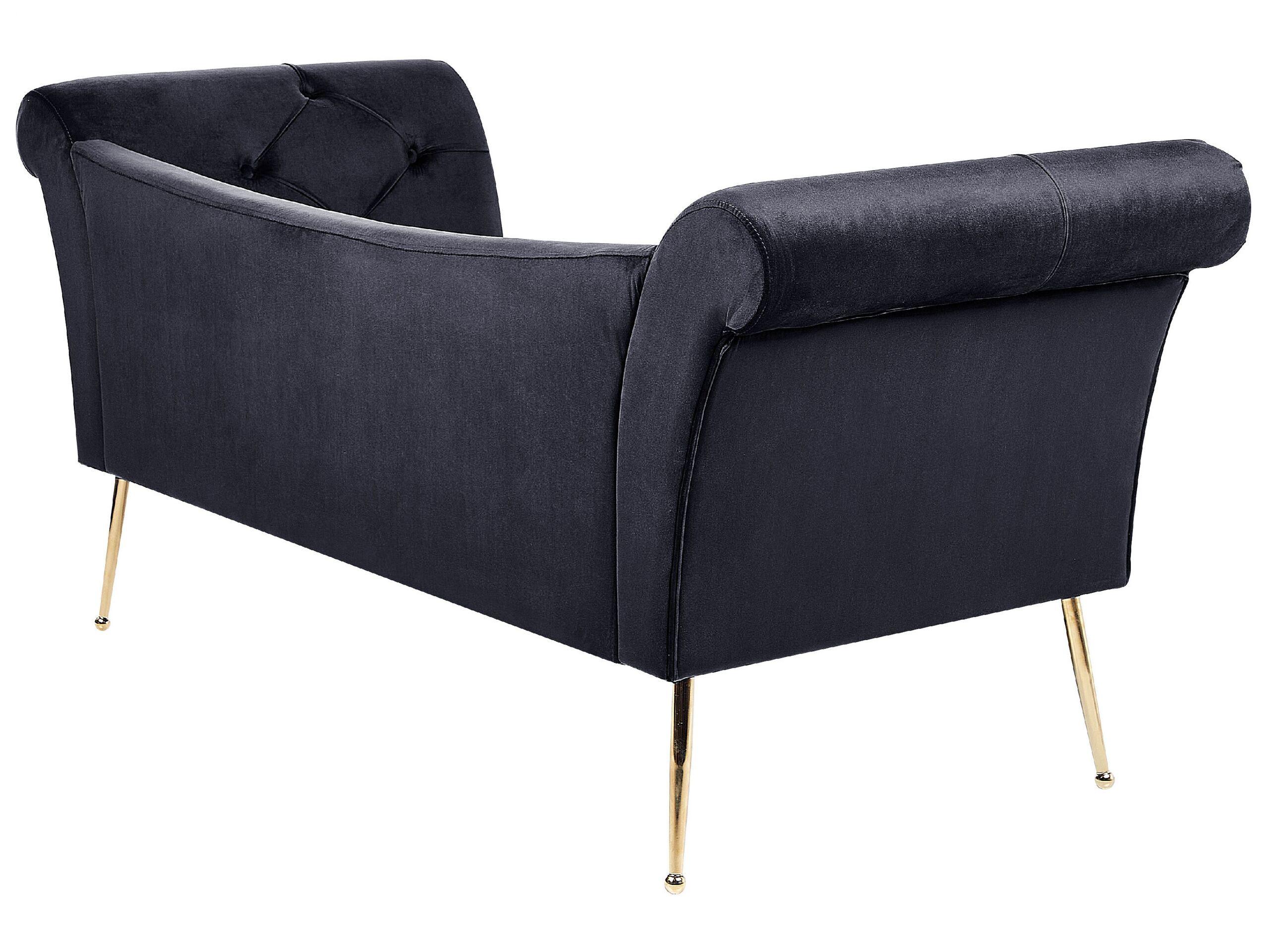 Beliani Chaise longue en Velours Rétro NANTILLY  