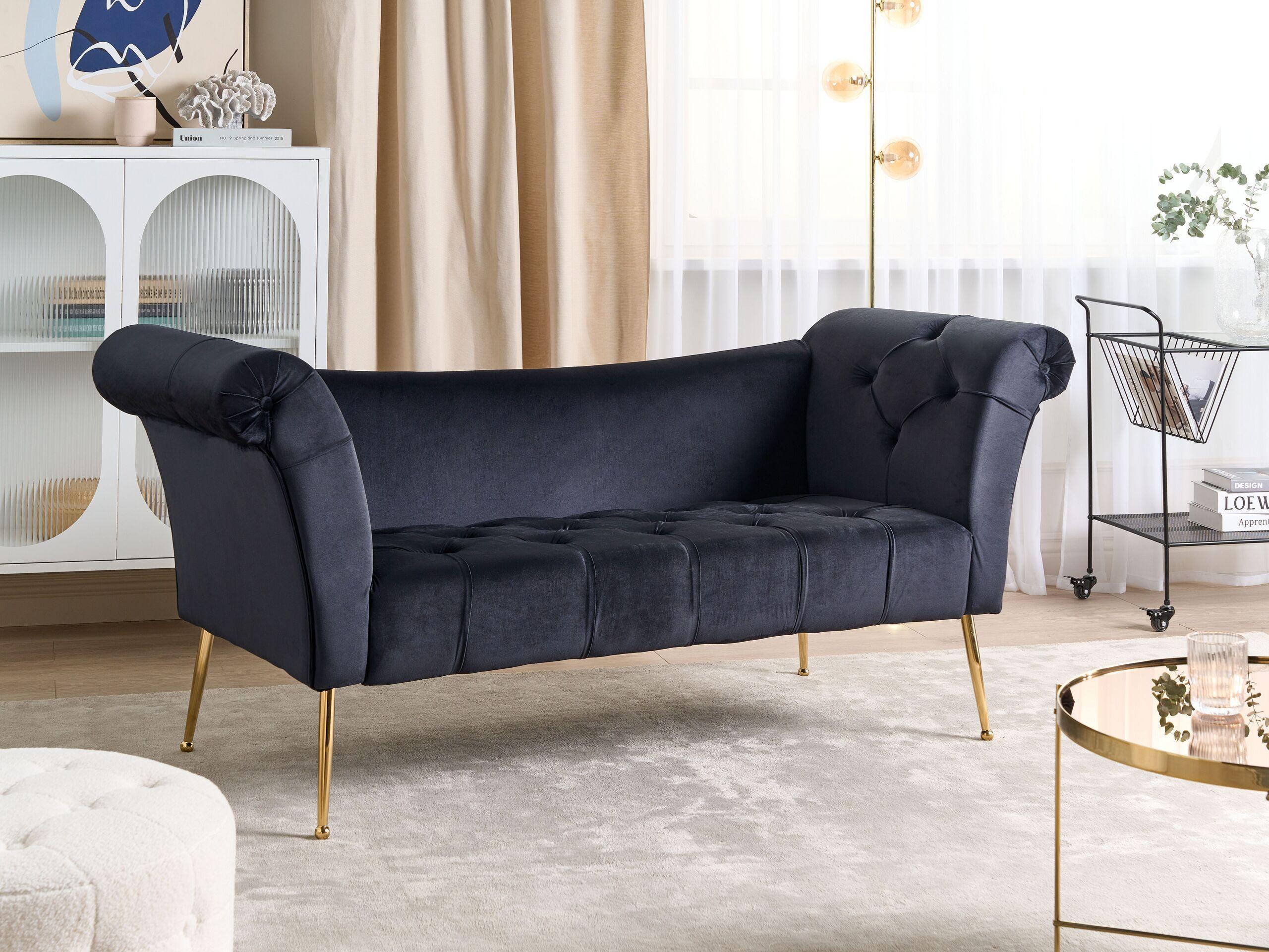 Beliani Chaise longue en Velours Rétro NANTILLY  