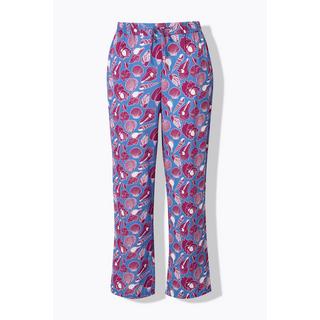 Ulla Popken Rose Conchiglie Gamba Larga Pantaloni Vita Elastica  