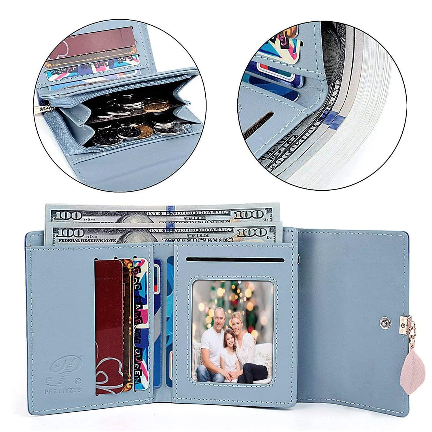 Only-bags.store Portafoglio piccolo in ecopelle liscia con scomparti multipli  