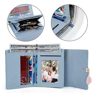 Only-bags.store Portafoglio piccolo in ecopelle liscia con scomparti multipli  