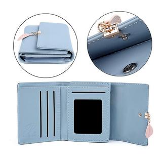 Only-bags.store Portafoglio piccolo in ecopelle liscia con scomparti multipli  