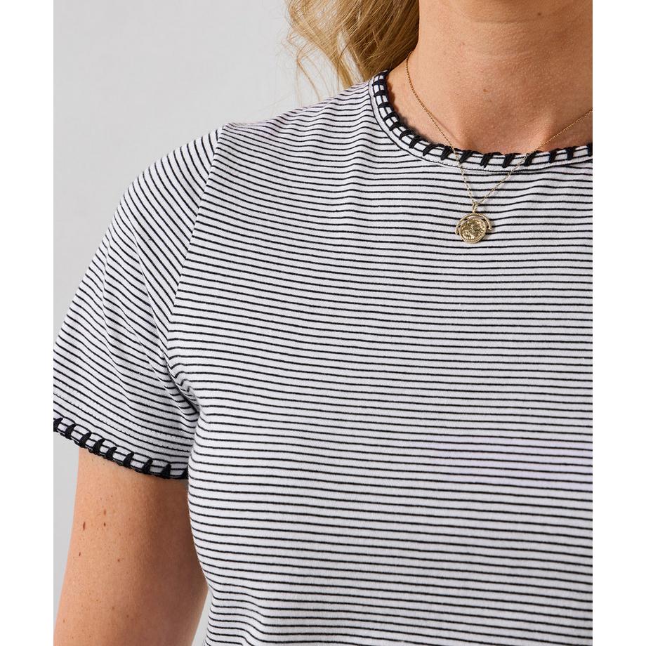 Joe Browns Gestreiftes Jersey T-Shirt Rundhalsausschnitt  