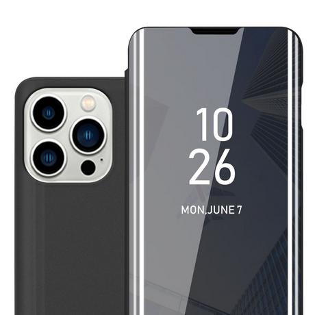 Cadorabo  Housse compatible avec Apple iPhone 14 PRO MAX - Clear View étui de protection miroir avec fonction de support Protection à 360 degrés 