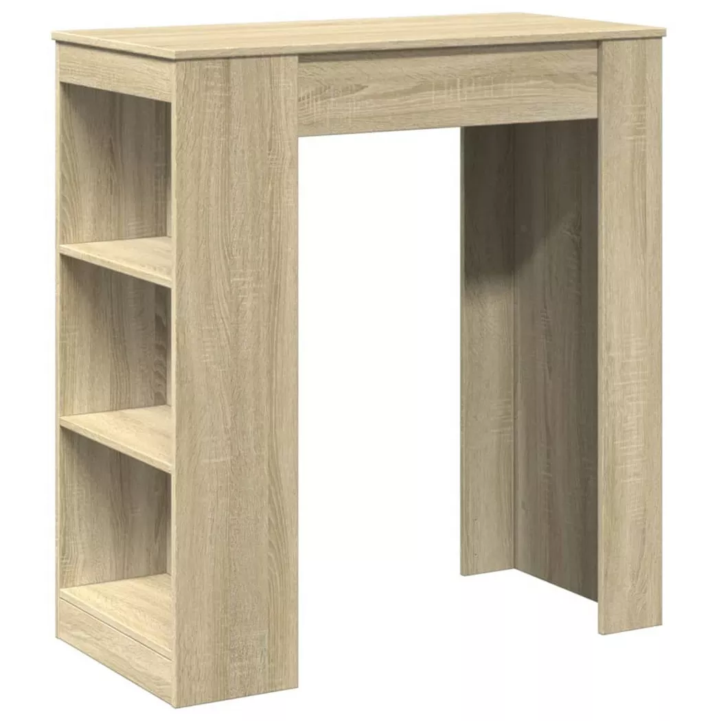 Table de bar avec étagères chêne sonoma bois d ingénierie
