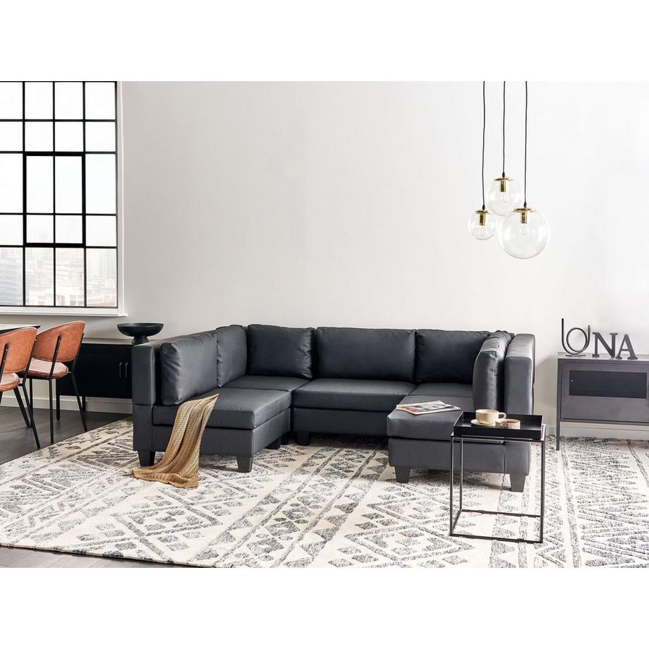 Beliani U-förmiges Sofa aus Kunstleder  UNSTAD  