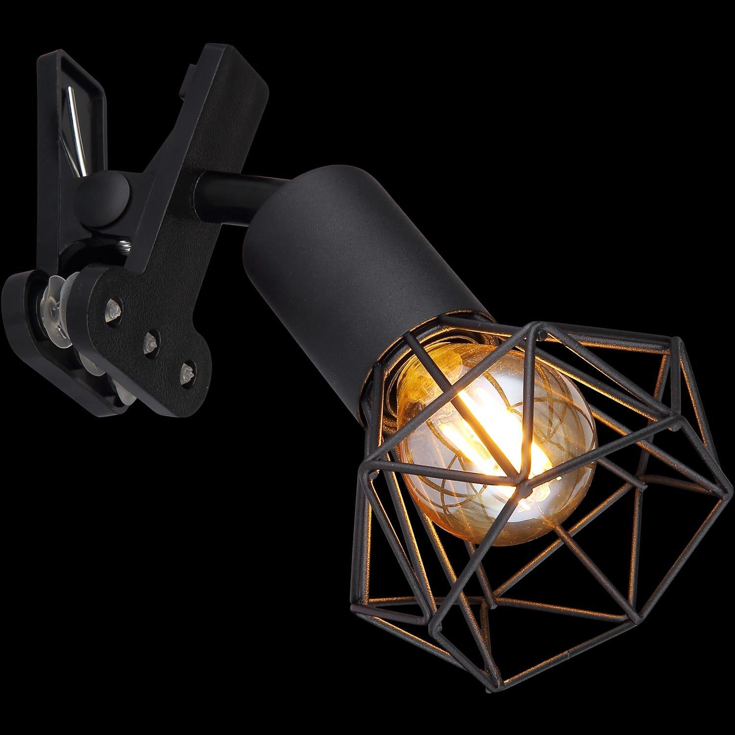 mutoni Spot à pince Xara I métal noir mat 1xE14  