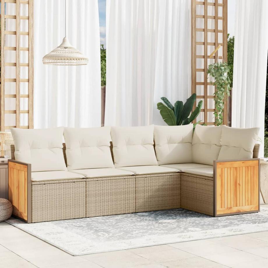 VidaXL set divano da giardino Polirattan  