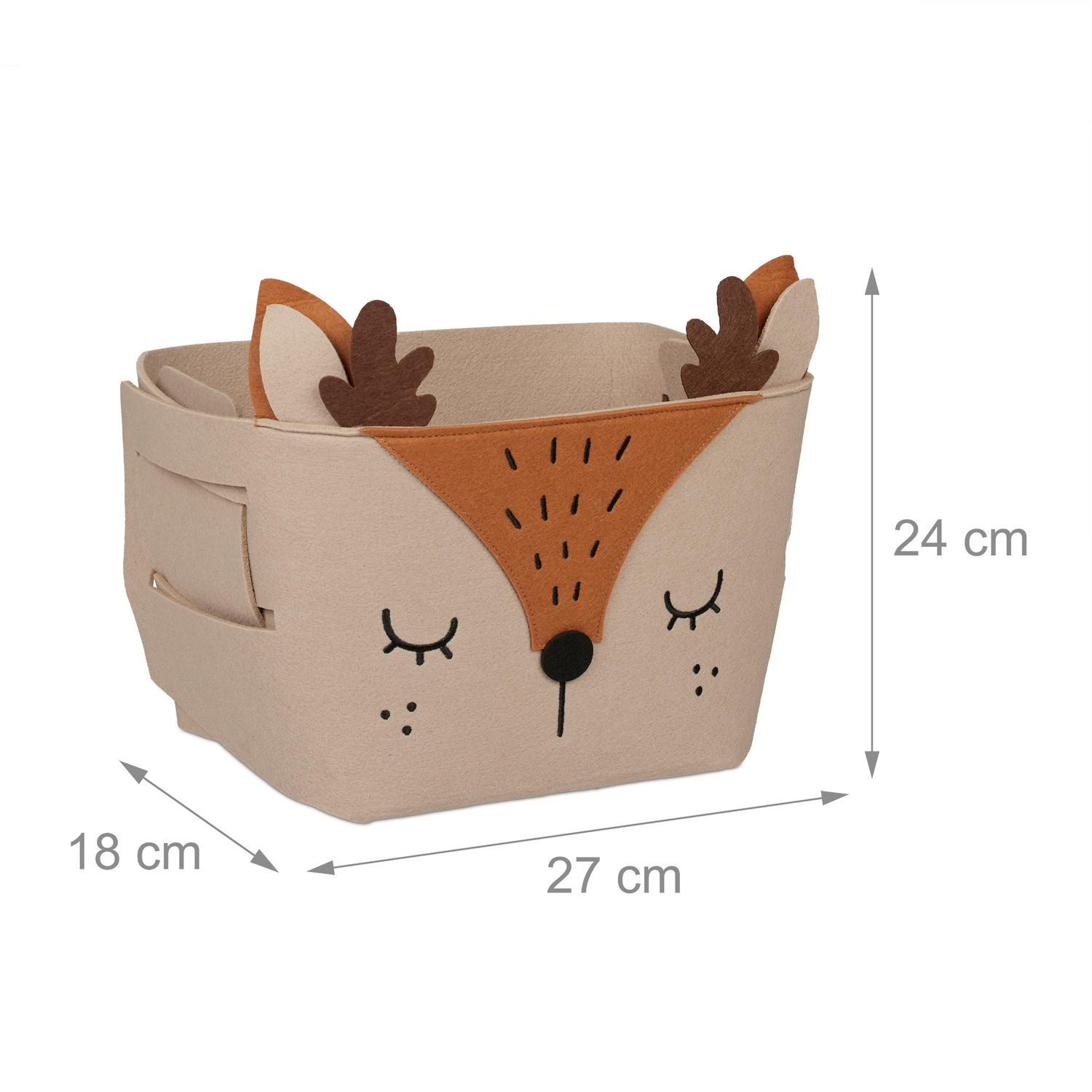 Northix Cestino portaoggetti in feltro con motivi animali  