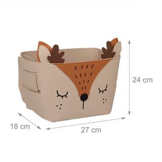 Northix Cestino portaoggetti in feltro con motivi animali  