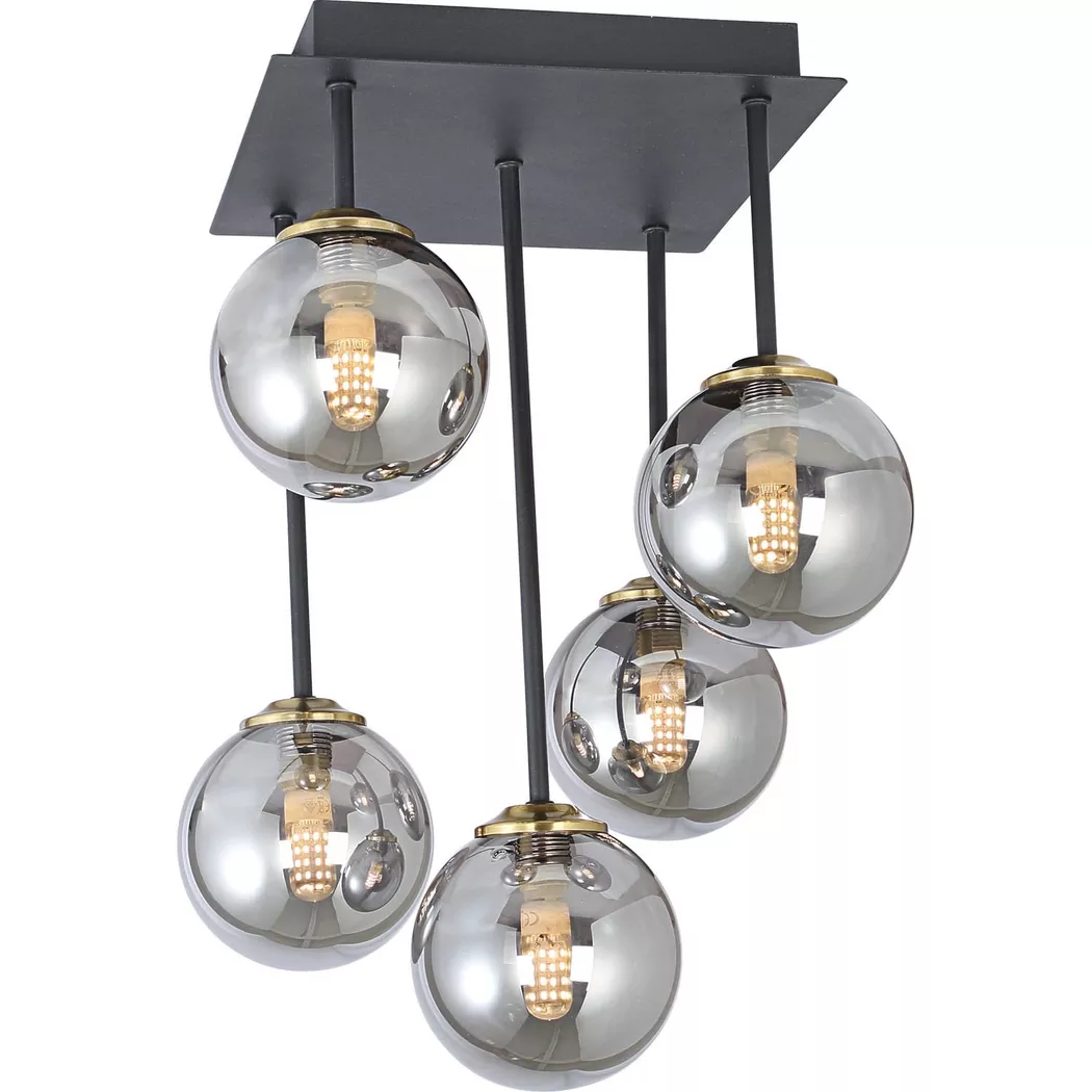 mutoni – Deckenleuchte Jorge Metall matt 5xG9, One Size, Schwarz