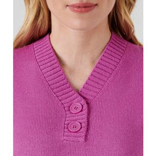 Damart  Pull manches courtes col V, maille jersey. 