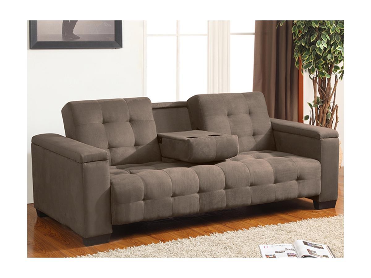 Vente-unique Schlafsofa Klappsofa 3Sitzer Microfaser DEVONSHIRE  