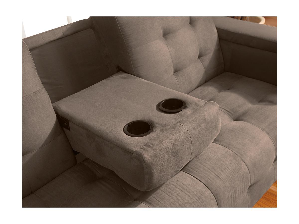 Vente-unique Schlafsofa Klappsofa 3Sitzer Microfaser DEVONSHIRE  