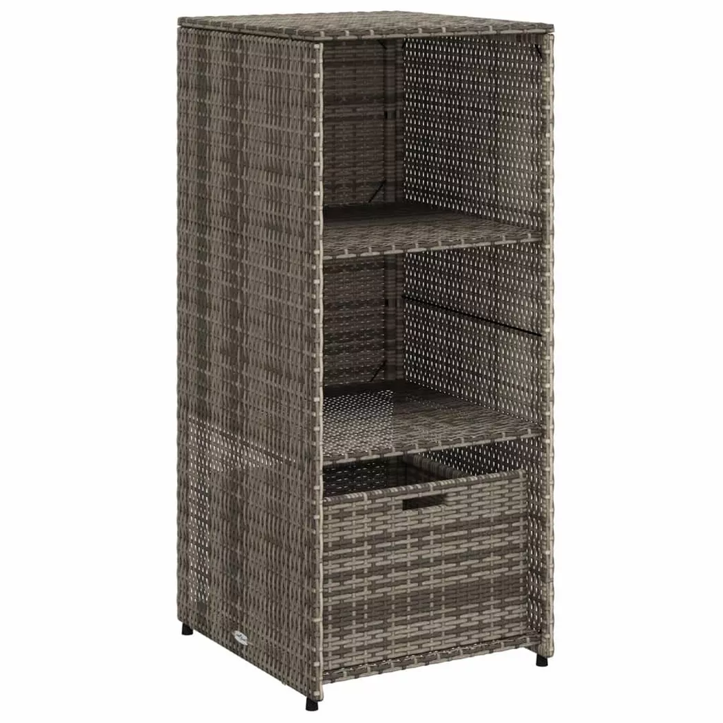 Armoire de rangement de jardin gris 50x55x115 cm résine tressée