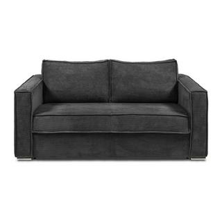 Vente-unique Schlafsofa mit Matratze 4-Sitzer - Cord - Anthrazitgrau - Liegefläche 160 cm - Matratze 18 cm - LORETO  