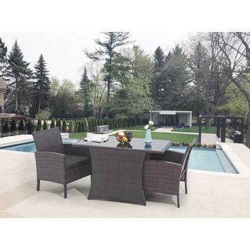 Garten Sitzgruppe Polyrattan braun