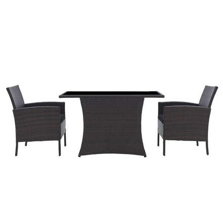 mutoni Fauteuil de jardin en polyrattan brun  