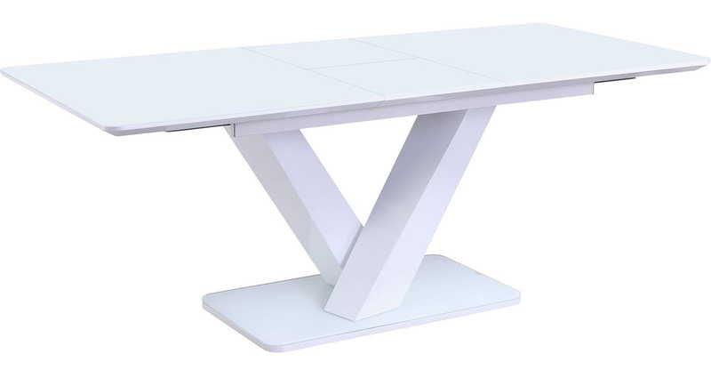 mutoni Table extensible haute brillance 200x90x77 blanc  