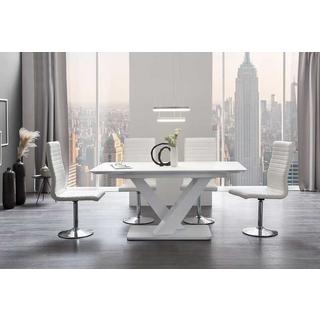 mutoni Table extensible haute brillance 200x90x77 blanc  