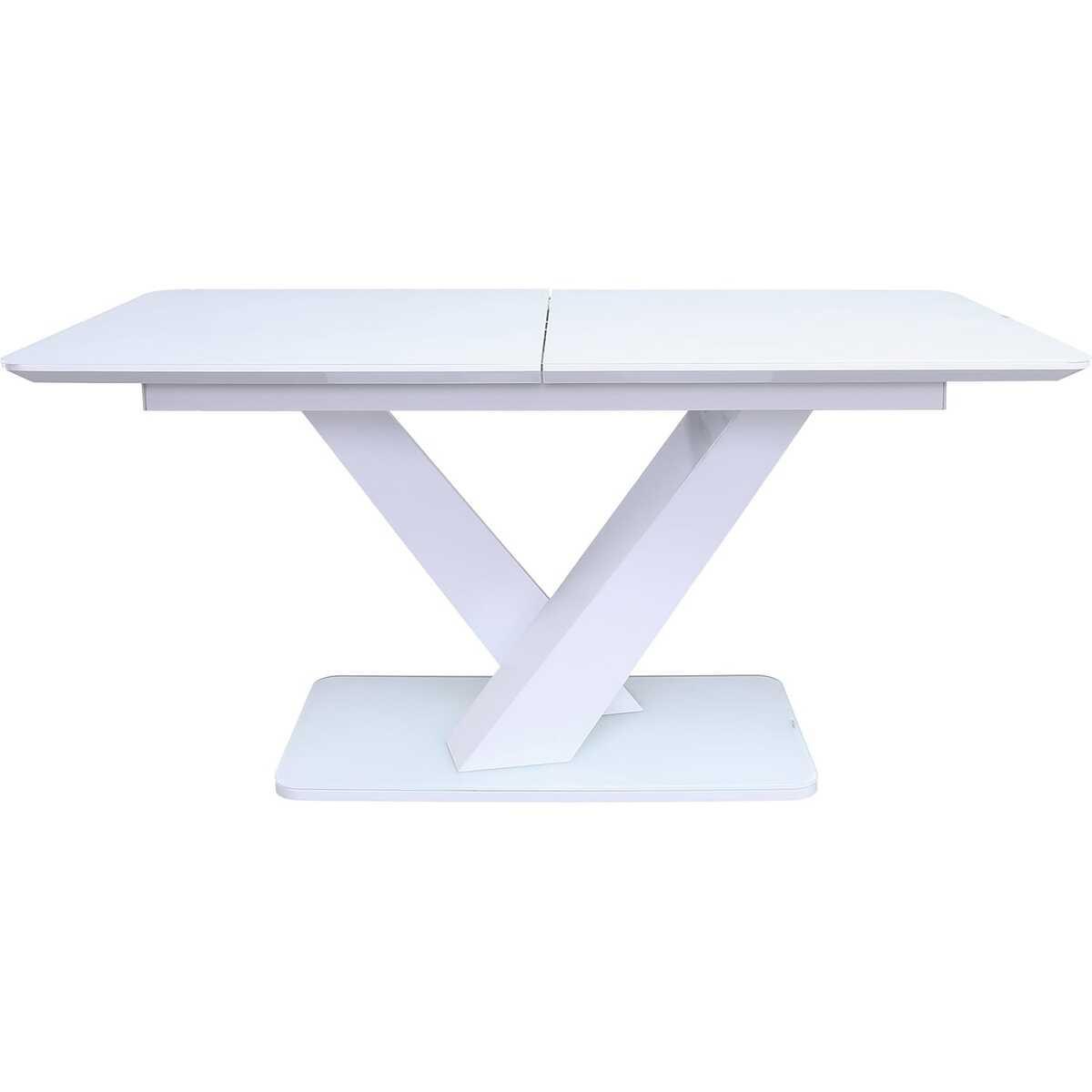 mutoni Table à rallonge haute brillance 200x90x77 blanc  