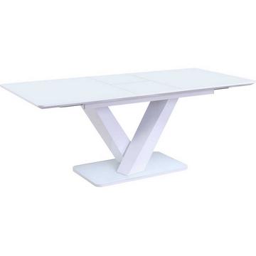 Table à rallonge haute brillance 200x90x77 blanc