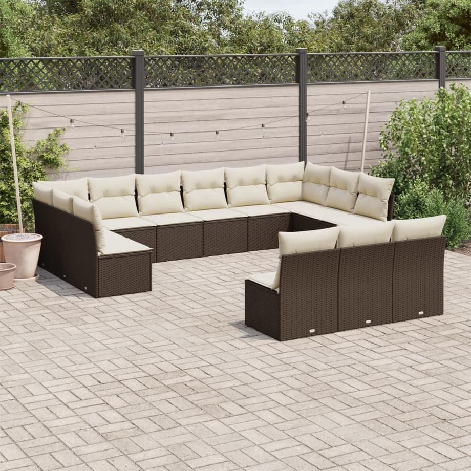 VidaXL set divano da giardino Polirattan  