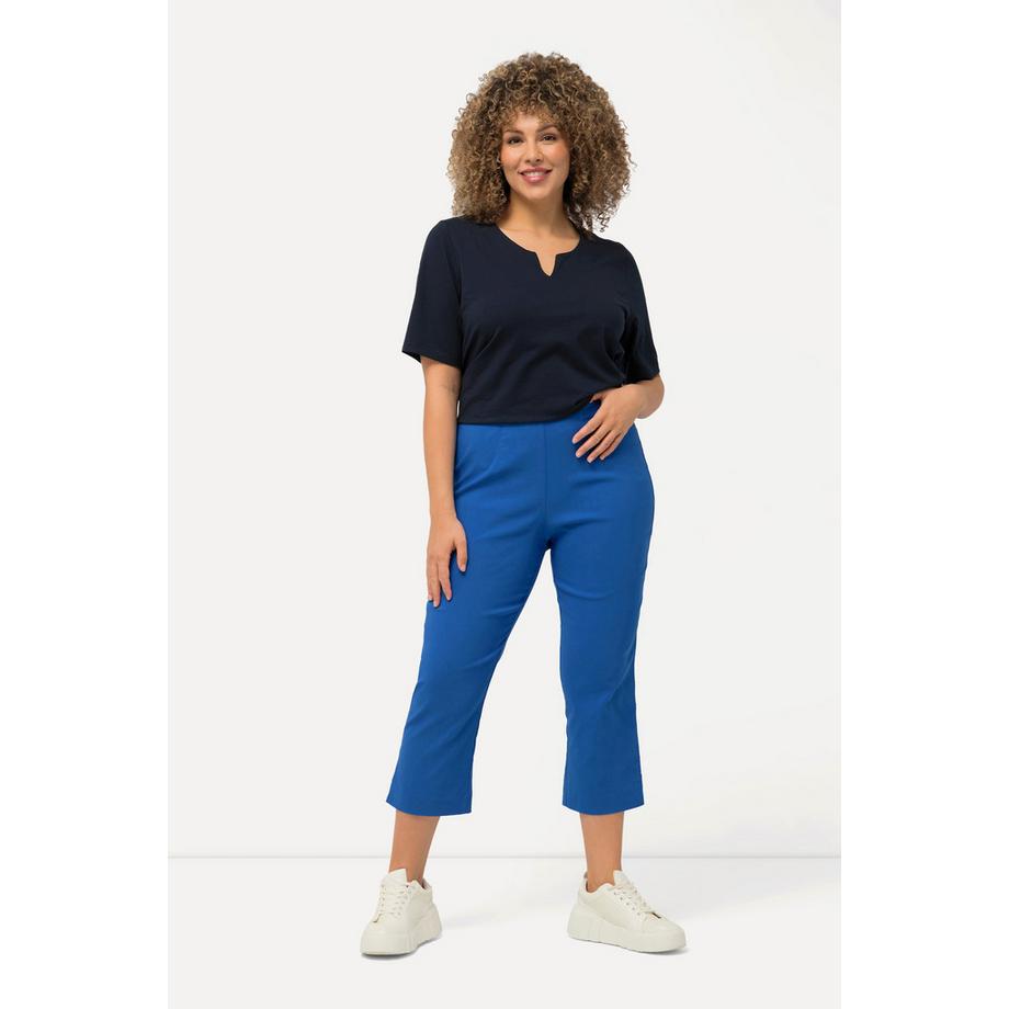 Ulla Popken Pantalon Bengalina Longueur Mollet Coupe Droite Taille Élastique  