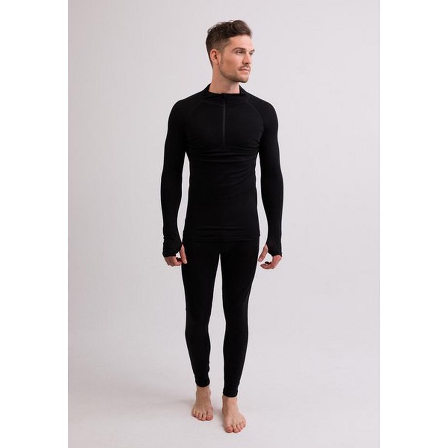 T-shirt de sport demi-zip à manches longues et à col montant haute performance en chachemire
