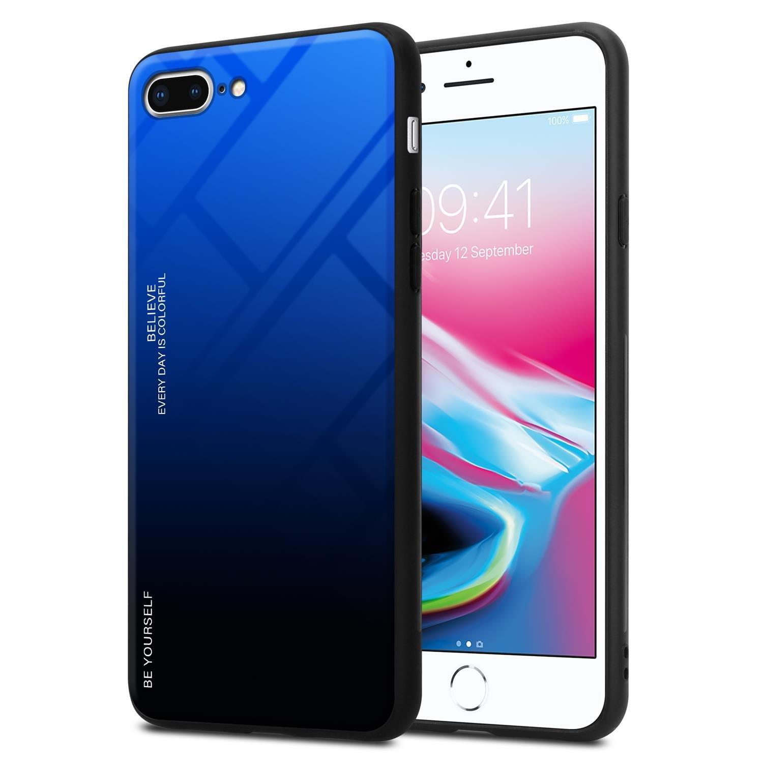 Cadorabo  Housse compatible avec Apple iPhone 7 PLUS / 7S PLUS / 8 PLUS - Coque de protection bicolore en silicone TPU et dos en verre trempé 