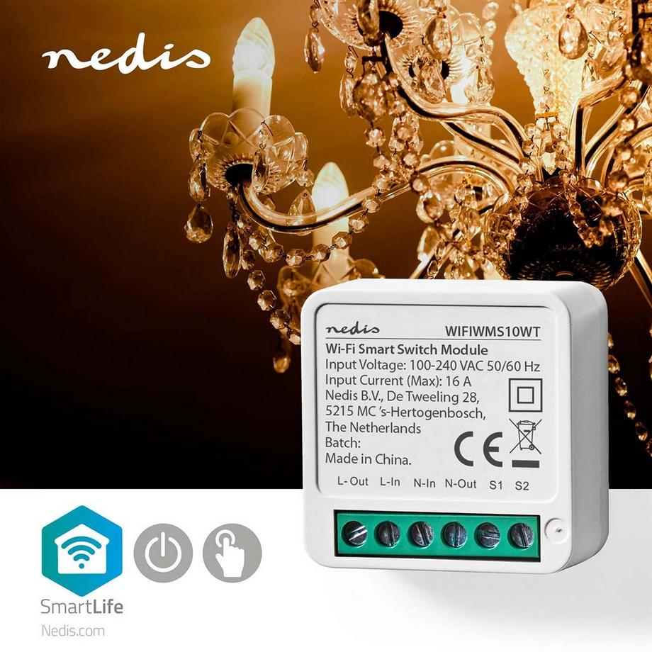 Nedis  SmartLife Switch | Wi-Fi | 3680 W | Terminalanschluss | App verfügbar für: Android™ / IOS. 