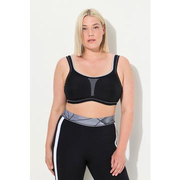 Soutien-gorge de sport, sans armatures. Empiècement en mesh. Bonnet C-E.