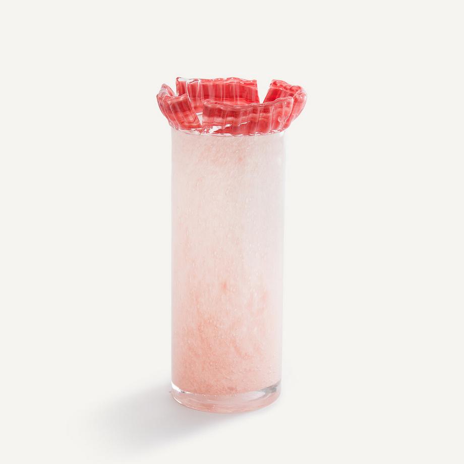 Glasvase mit Meisselschnitt H26