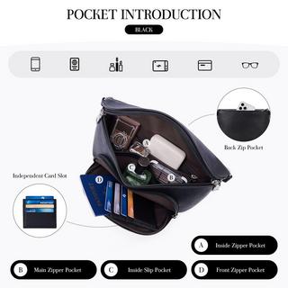 Only-bags.store Vegane Leder Crossbody Bag RFID-Blockierung Kartensteckplatz  