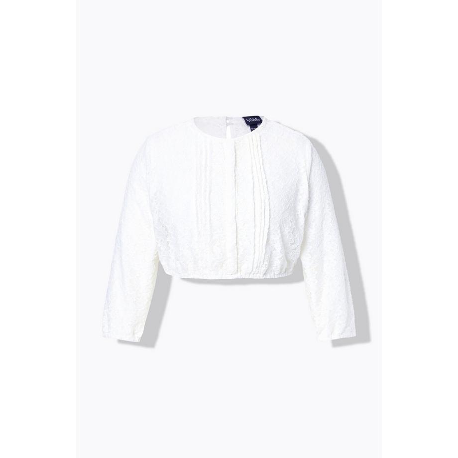 Ulla Popken Chemisier Dirndl dentelle élastique col rond manches 3/4  