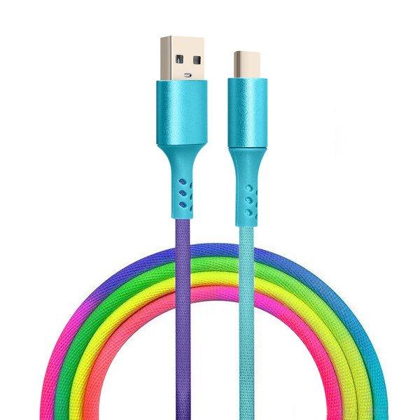 Avizar  Câble USB Type C Rainbow 1m Multicolre 