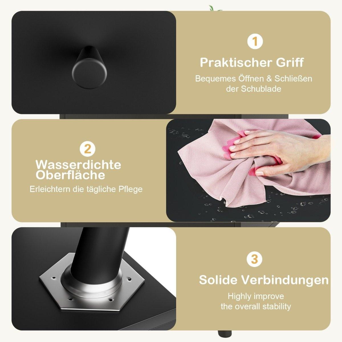 Northix Table de chevet avec 2 tiroirs, table d'appoint avec pieds en bois massif 45 x 39,5 x 62 cm chêne  