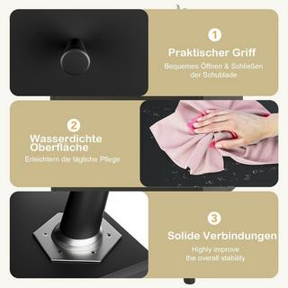 Northix Table de chevet avec 2 tiroirs, table d'appoint avec pieds en bois massif 45 x 39,5 x 62 cm chêne  