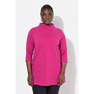 Ulla Popken  Sweatshirt, Stickerei, A-Linie, Stehkragen, 3/4-Arm 