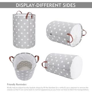 Alopini Faltbare runde Aufbewahrungswäschekörbe, Baumwolle  