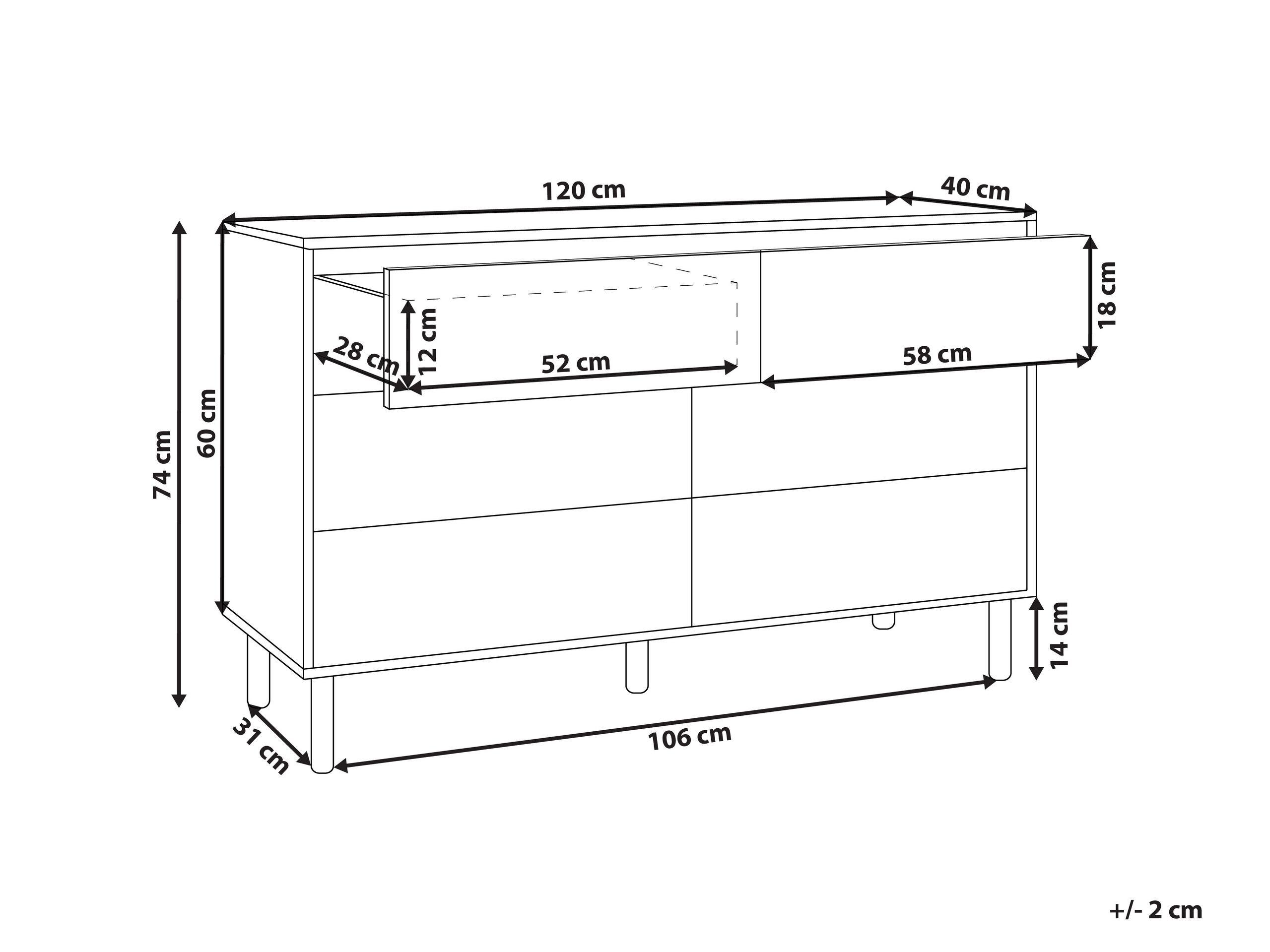 Beliani Kommode aus Faserplatte Modern SHARPE  