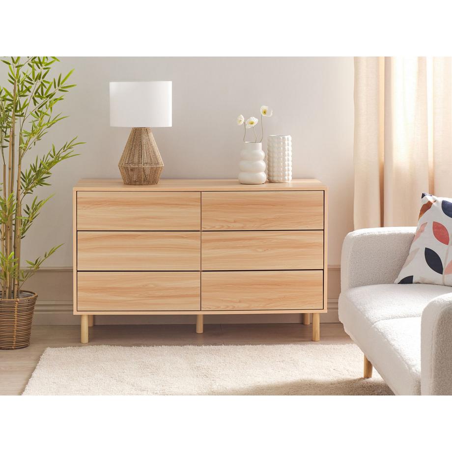 Beliani Kommode mit 6 Schubladen aus Faserplatte Klassisch SHARPE  