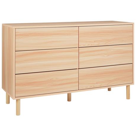 Beliani Commode à 6 tiroirs en Panneau de particules de bois Traditionnel SHARPE  