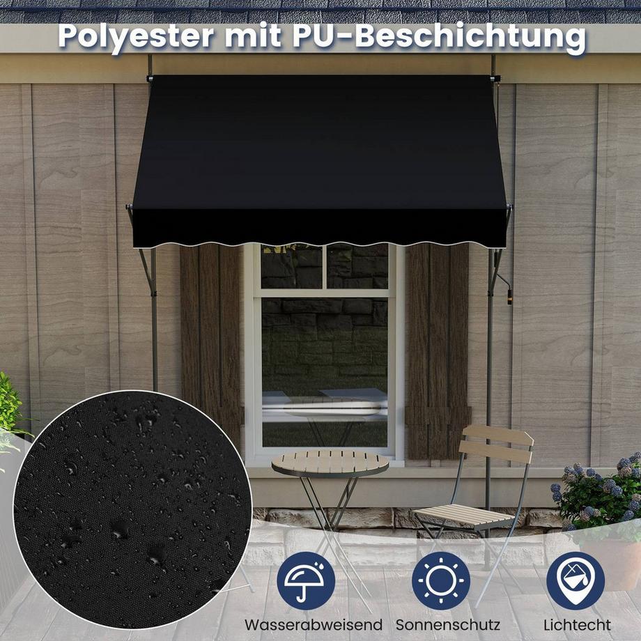 Northix Tenda da sole retrattile per balcone, senza trapano  