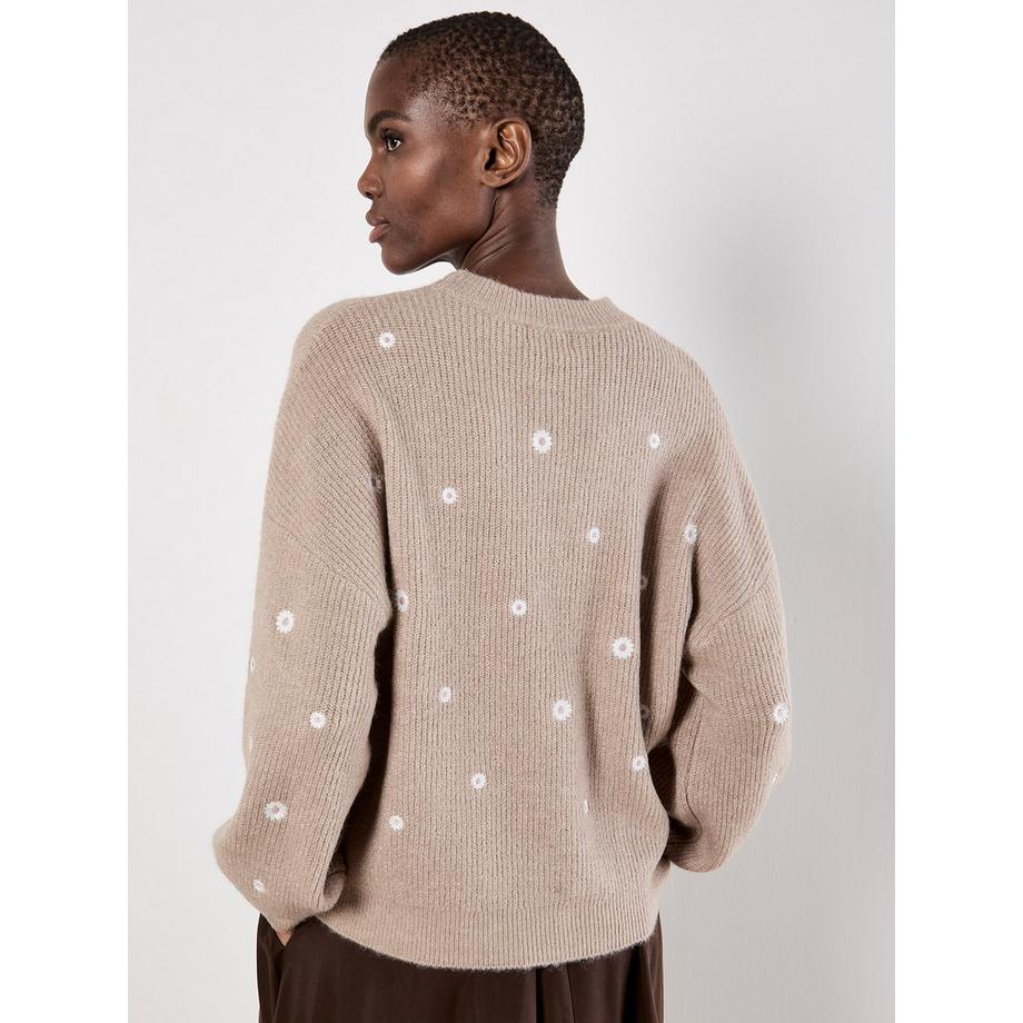 APRICOT Pull matelassé avec broderie Daisy  