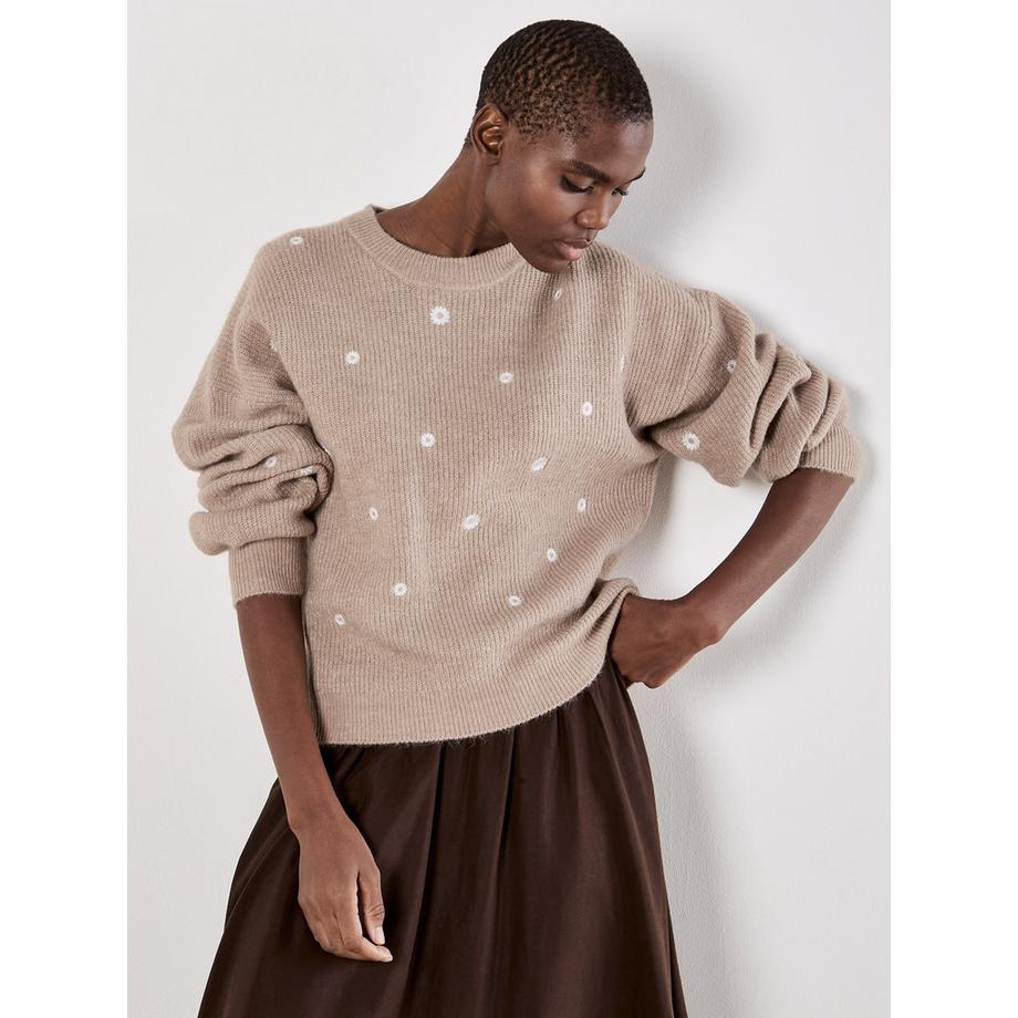 APRICOT Pull matelassé avec broderie Daisy  