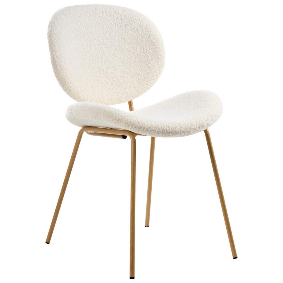 Beliani Lot de 2 chaises de salle à manger en Bouclé  LUANA  