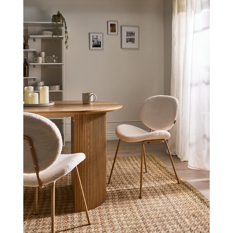 Beliani Lot de 2 chaises de salle à manger en Bouclé  LUANA  